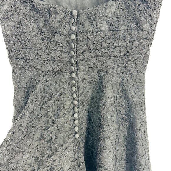 Mori Lee Madeline Gardner Black Lace Sleeveless Convertible Mini Dress Size 14 - Picture 6 of 12